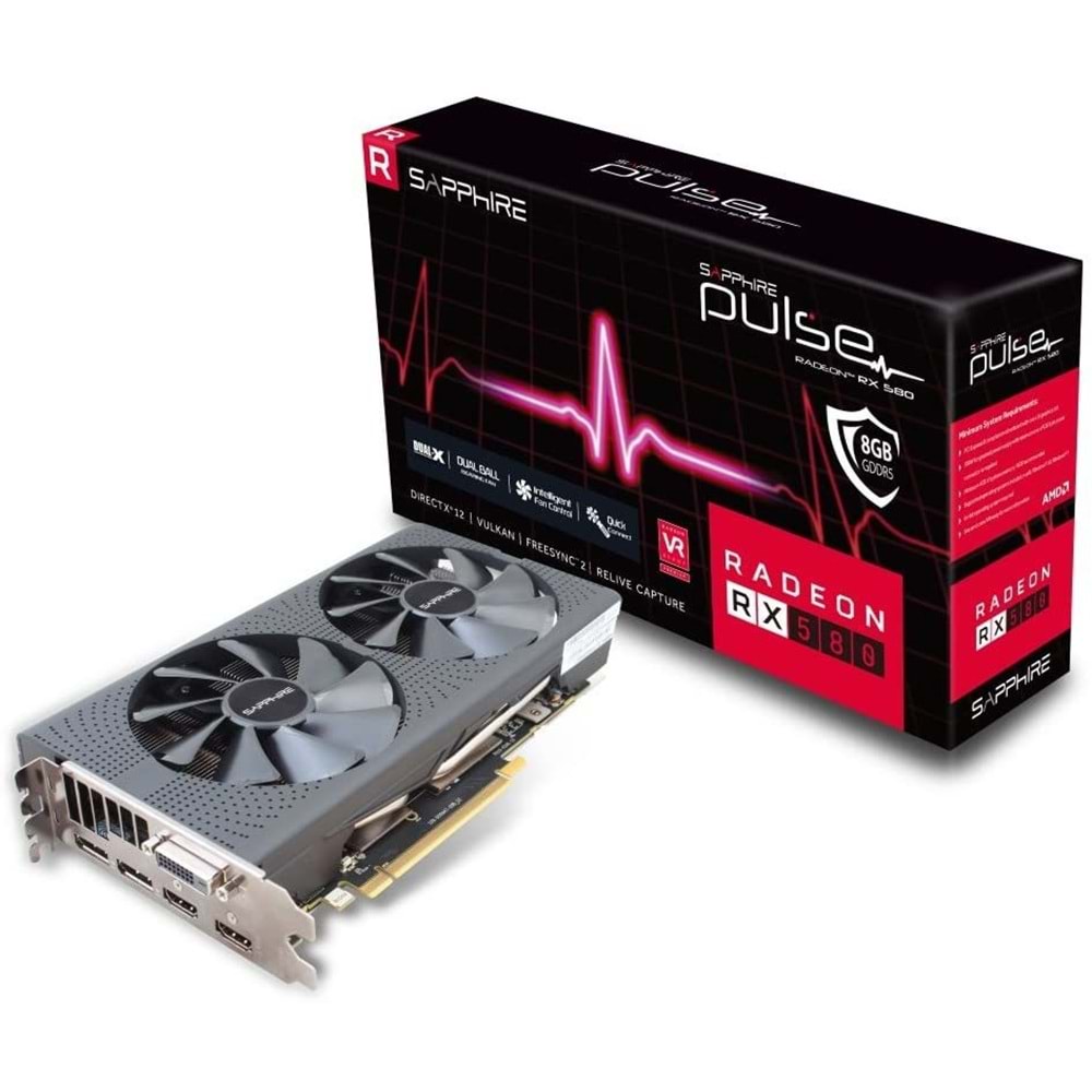 SAPPHIRE 11265-05-20G VGA RX 580 8G GDDR5 256b PULSE DVID-2xHD