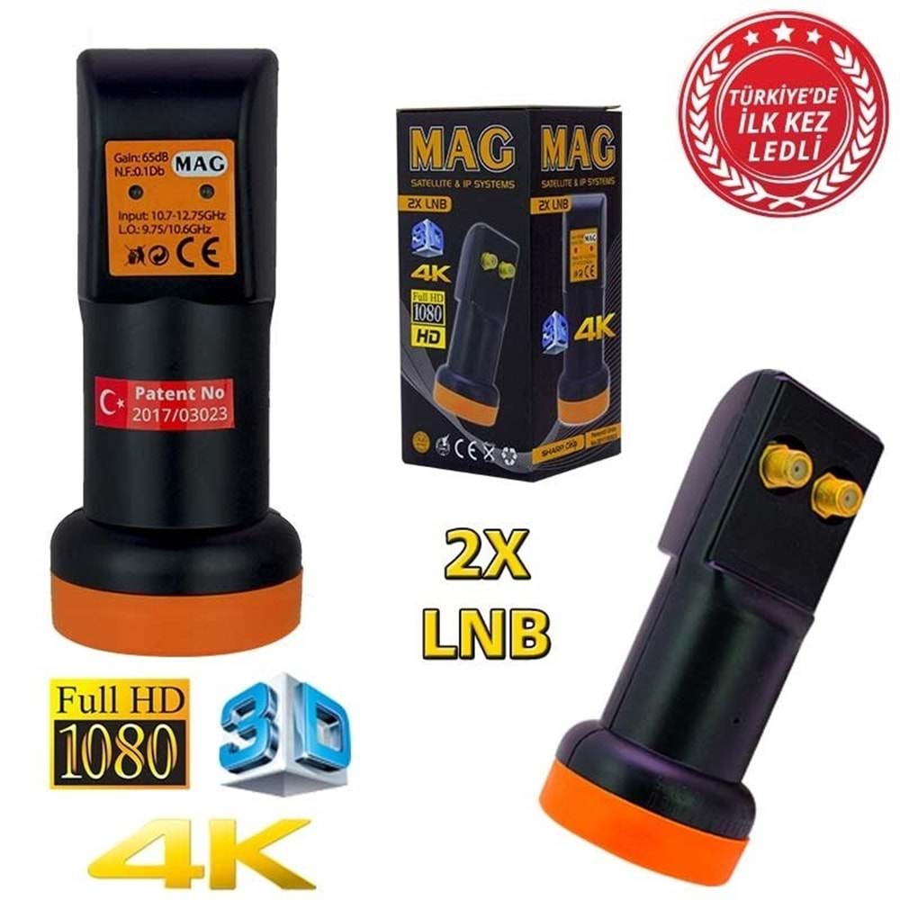 Mag Çift Çıkışlı Full Hd Lnb - 4K 3D Çift Ledli Sharp Chip