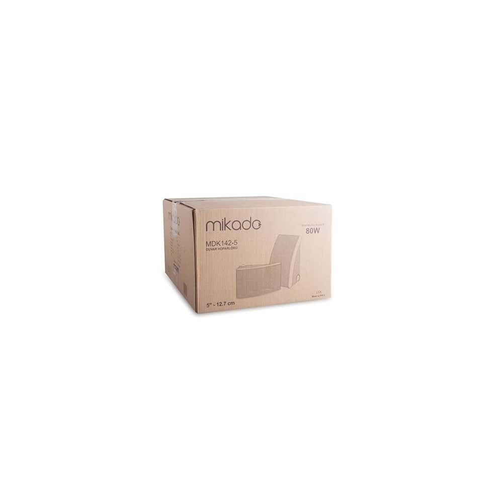 Mikado MDK142-5 5''-12.7 Cm 30W Modern Tasarım 2 Adet Duvar Tipi Hoparlör...87 db Güçlü Ses Çıkışlı Şık Tasarım Kasalı Kolay Monte Edilir Siyah Renk Hoparlör