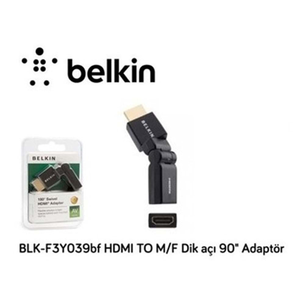 Belkin BLK-F3Y039bf HDMI TO M/F Dik açı 90'' Gold Adaptör