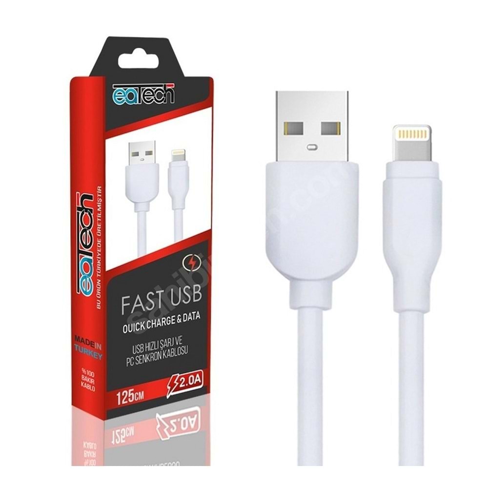 EaTech iPhone Hızlı Şarj Kablosu - iPhone Data Kablosu 125cm 2.0A (17408)