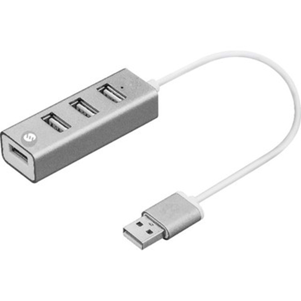 S-link Swapp SW-U200 4 Port Utra-slim USB2.0 Gri Usb Hub