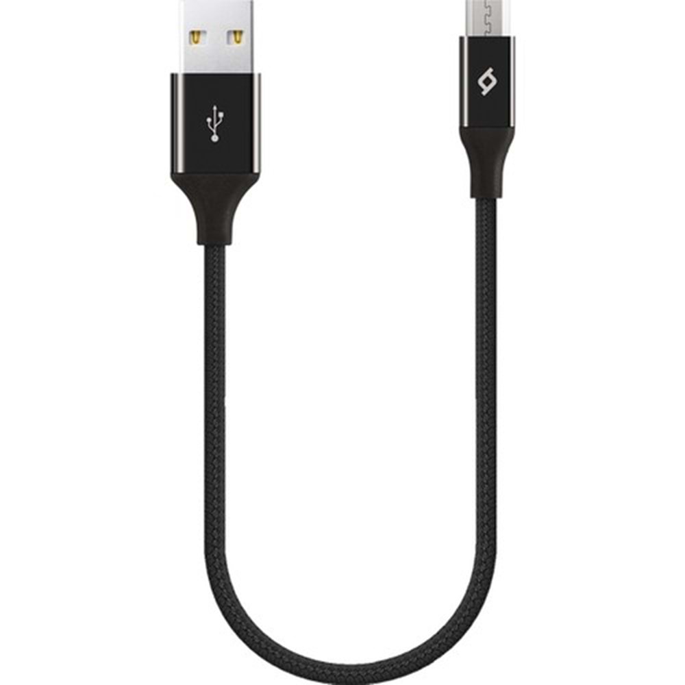 TTEC 2DK25S Alumi Cable Mini 30cm Micro USB Şarj Kablosu Siyah
