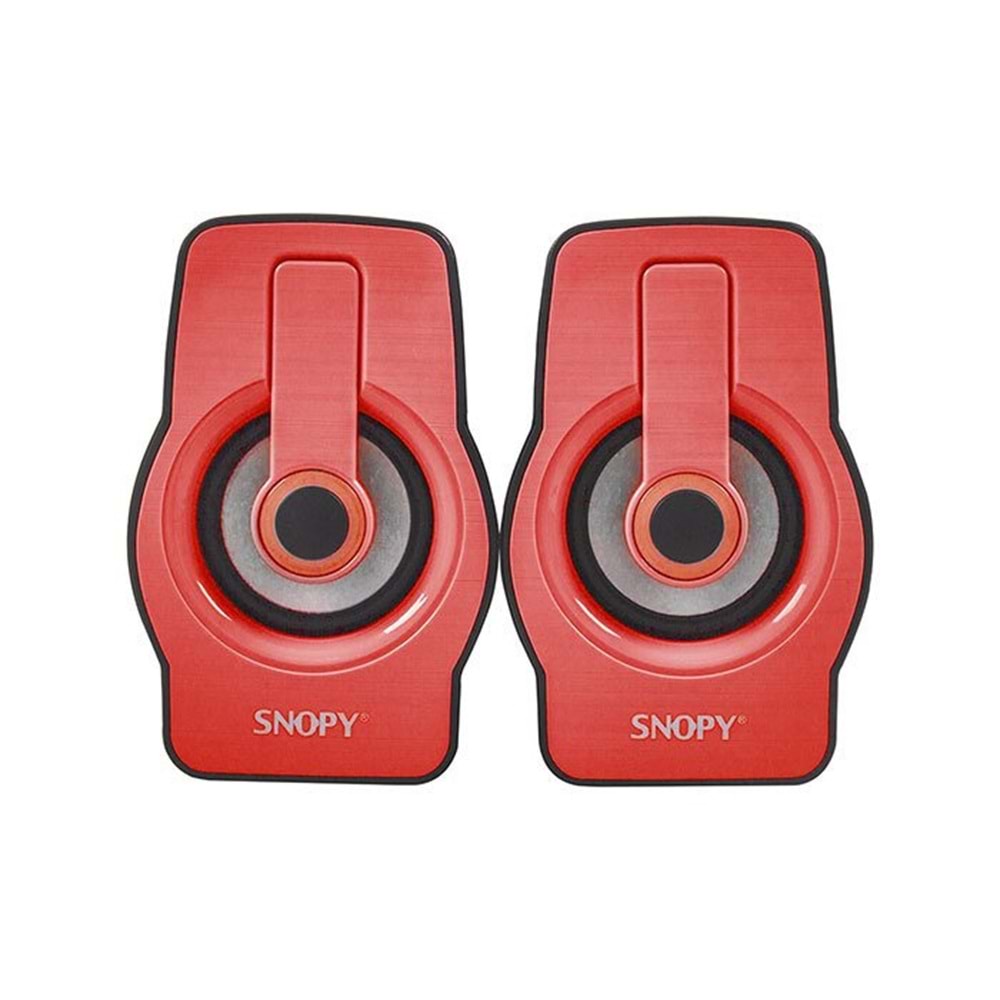 Snopy SN-X23 2.0 Multimedia RGB Işıklı 3W*2 Siyah/Kırmızı USB Speaker