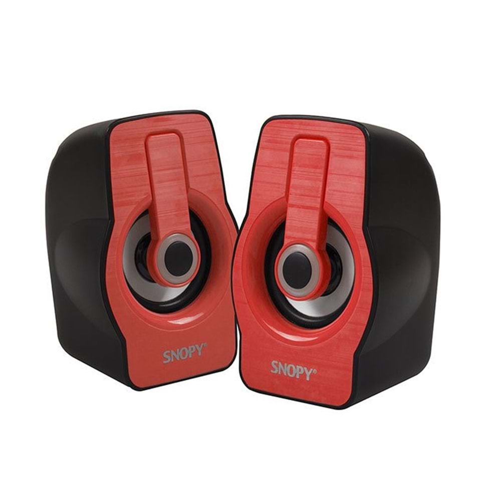 Snopy SN-X23 2.0 Multimedia RGB Işıklı 3W*2 Siyah/Kırmızı USB Speaker