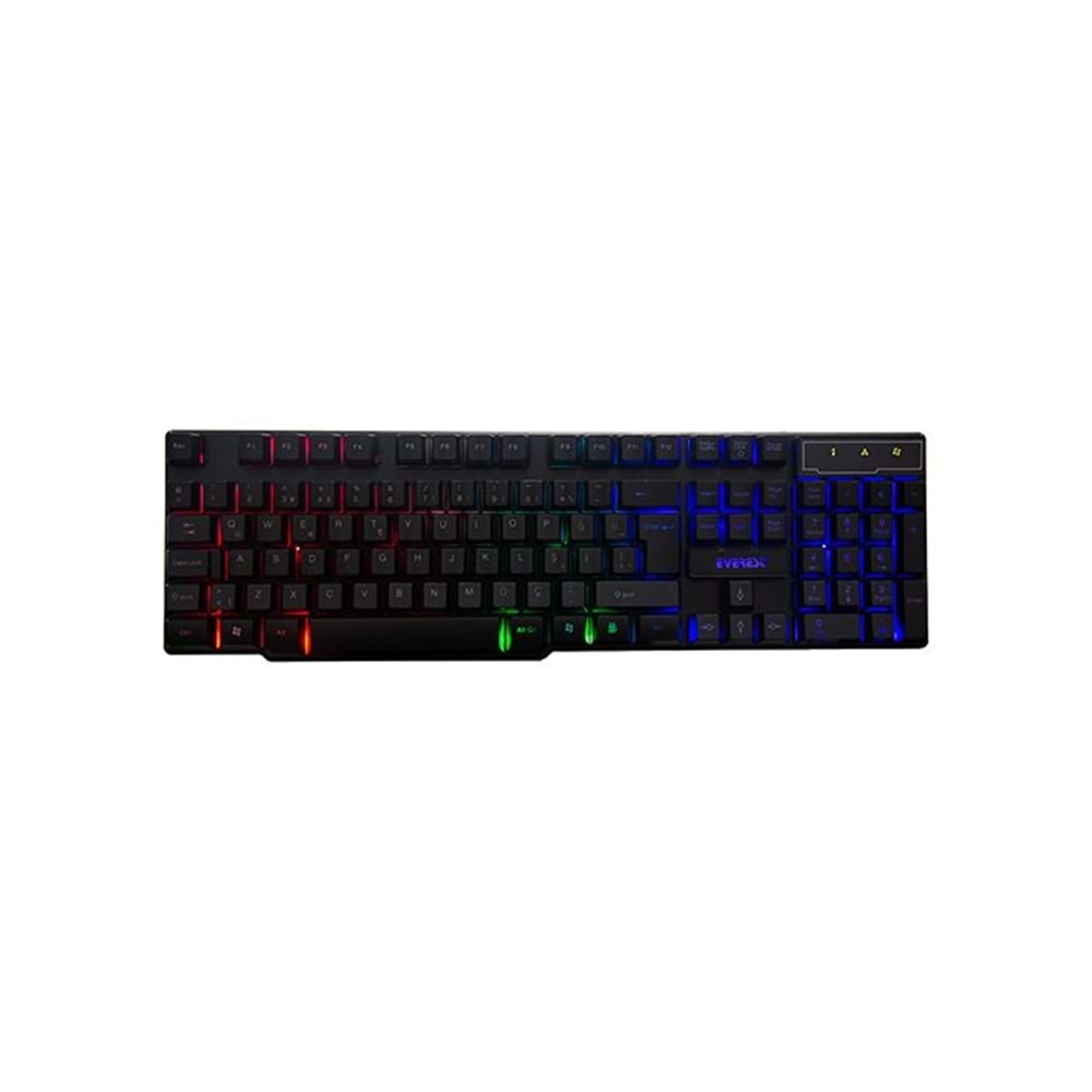 Everest KB-188 Borealis Siyah USB Gökkuşağı Aydınlatmalı Q Gaming Oyuncu Klavyesi