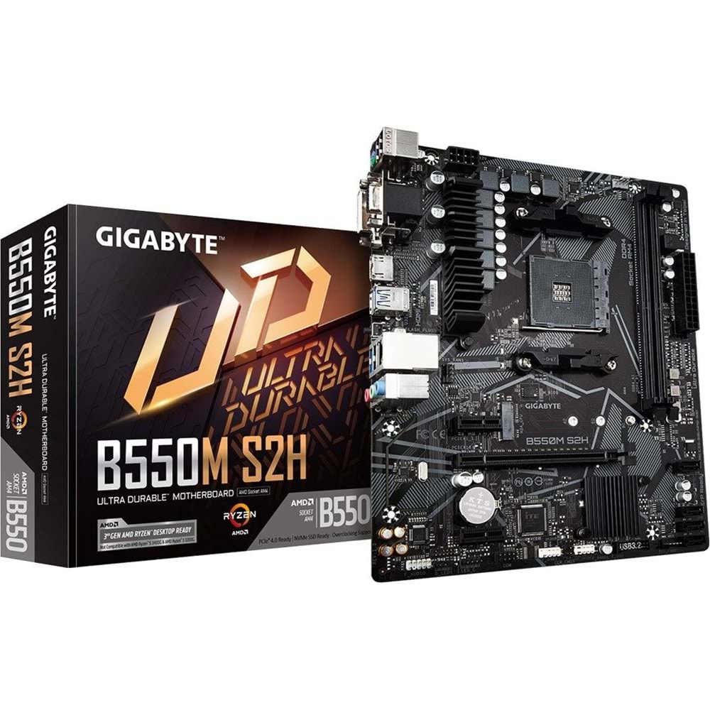 GIGABYTE B550M-S2H Soket AM4 DDR4 5100MHZ DVI HDMI Anakart