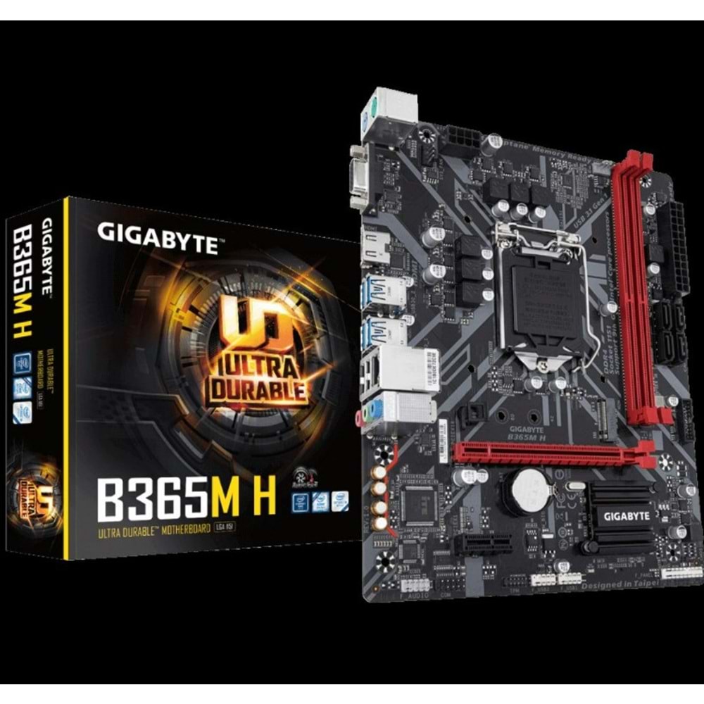 GIGABYTE B365M H Intel B365 Socket 8.-9. Nesil 1151 DDR4 2666MHz Anakart
