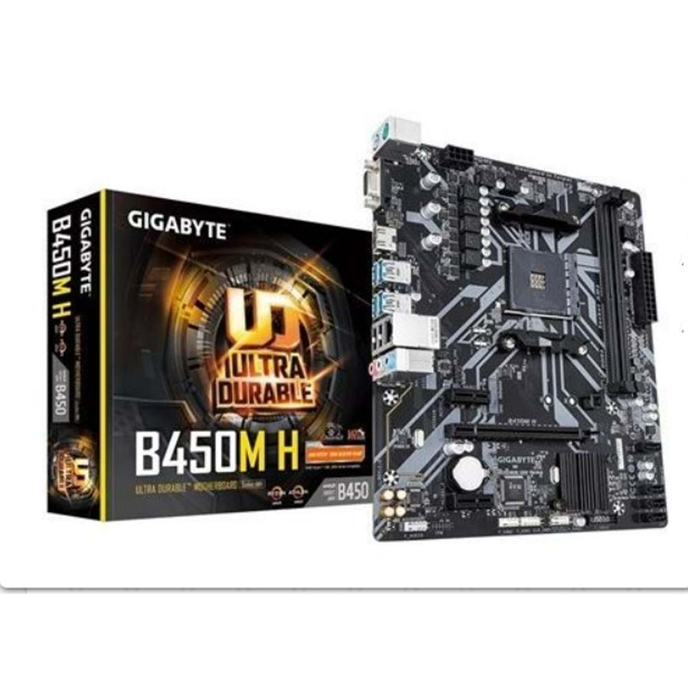 GIGABYTE B450M-H AMD B450 Soket AM4 DDR4 HDMI VGA Anakart