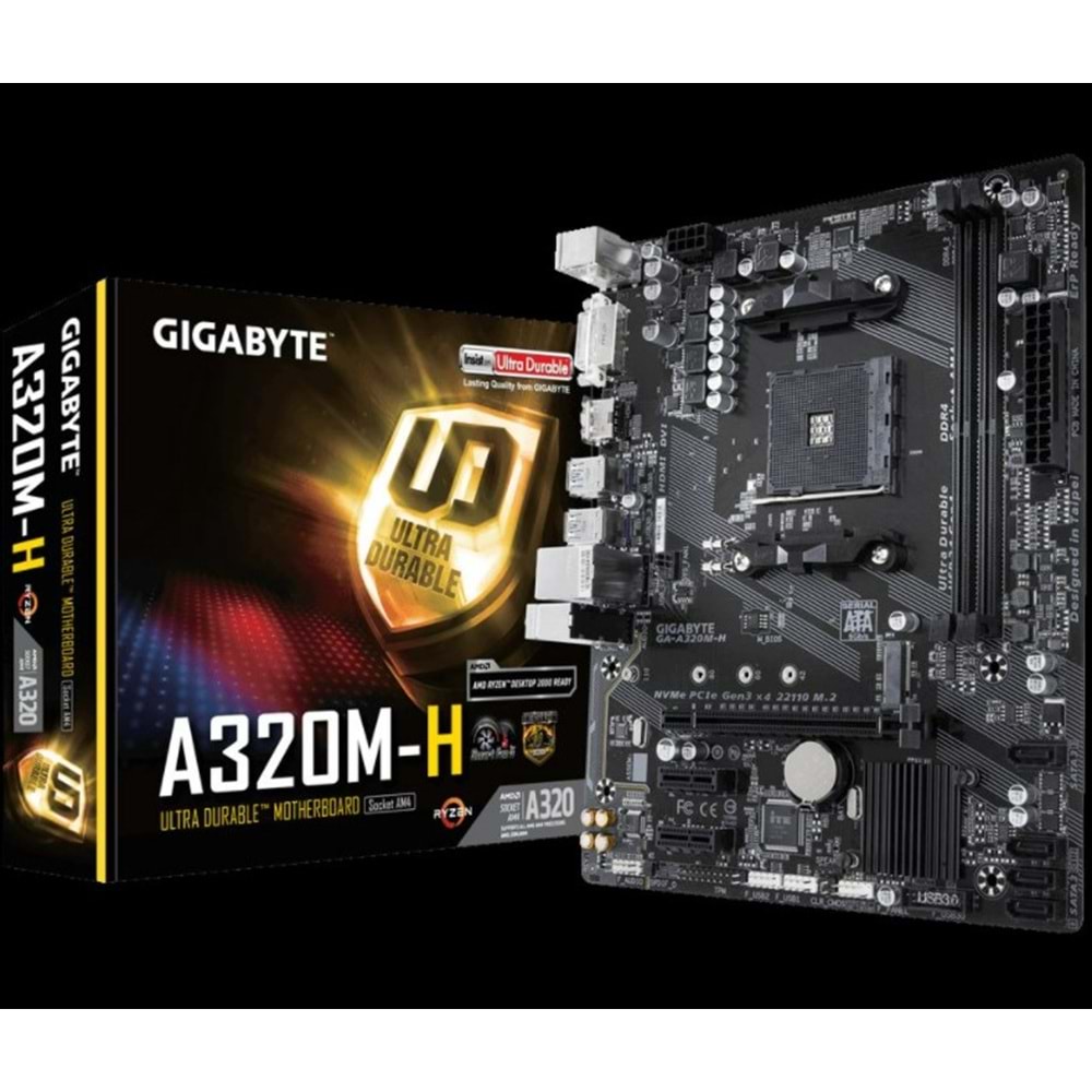 GIGABYTE GA-A320M-H AM4 DDR4 DVI HDMI mATX