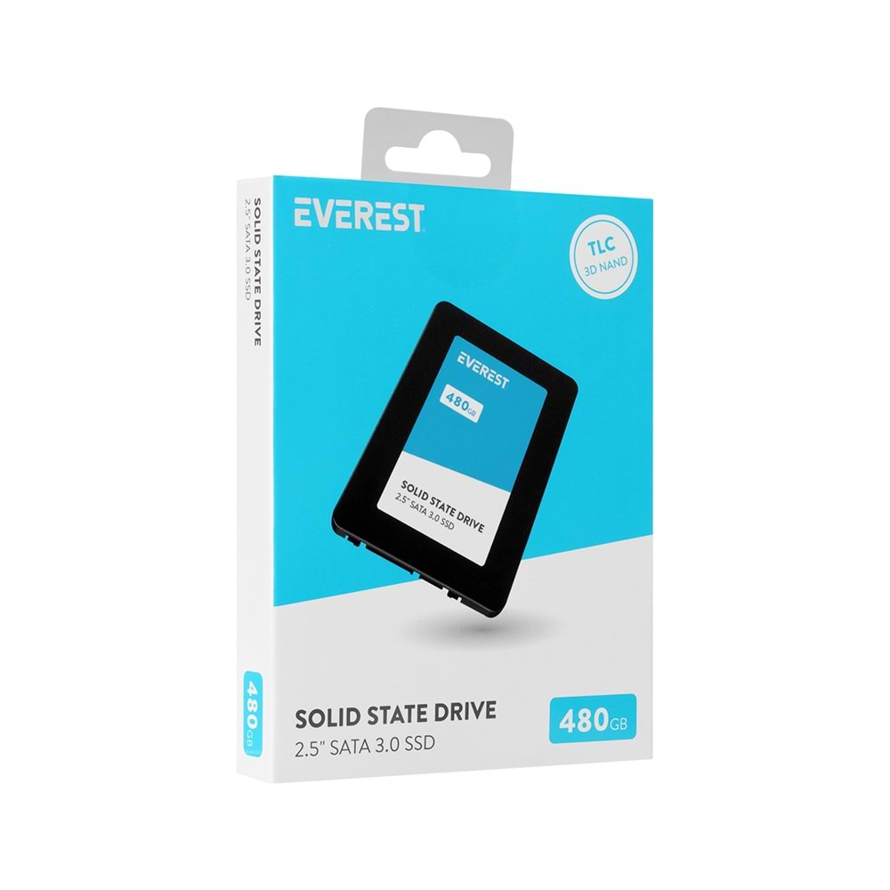 Everest ES480SH 480GB SSD 2.5 SATA 3.0 520MB/450MB SMI+HYNIX 3D NAND Flash SSD (Solid State Drive)