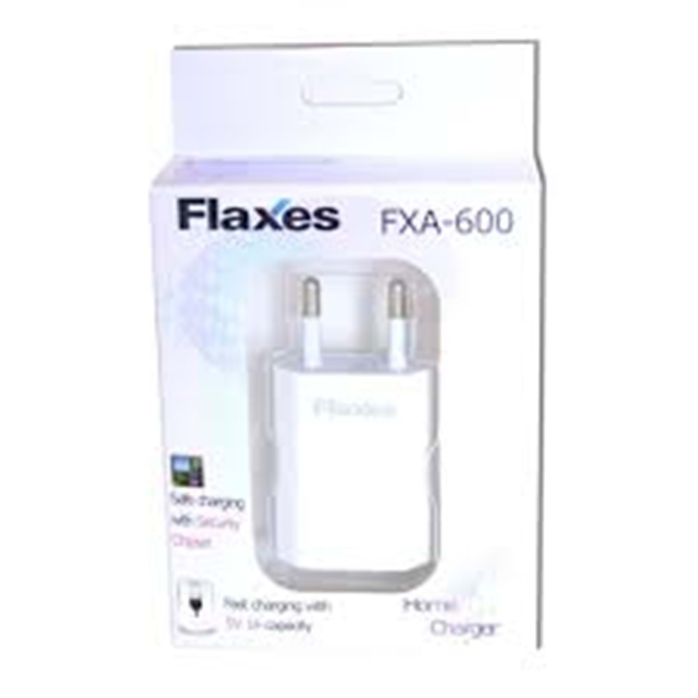 Flaxes Fxa-600B 5V 1A Ev Şarjı Gsm Uyumlu 1 Usb Beyaz