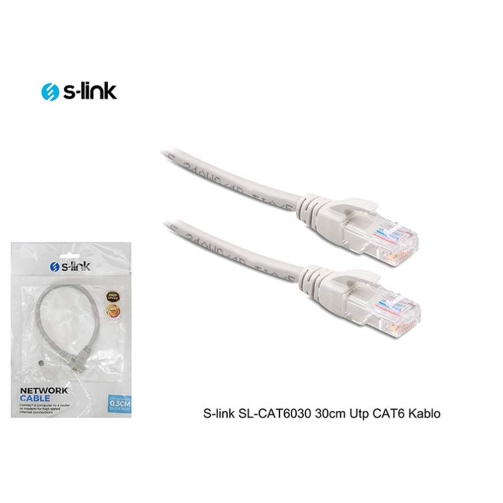 S-link SL-CAT6030 30cm Utp CAT6 Kablo