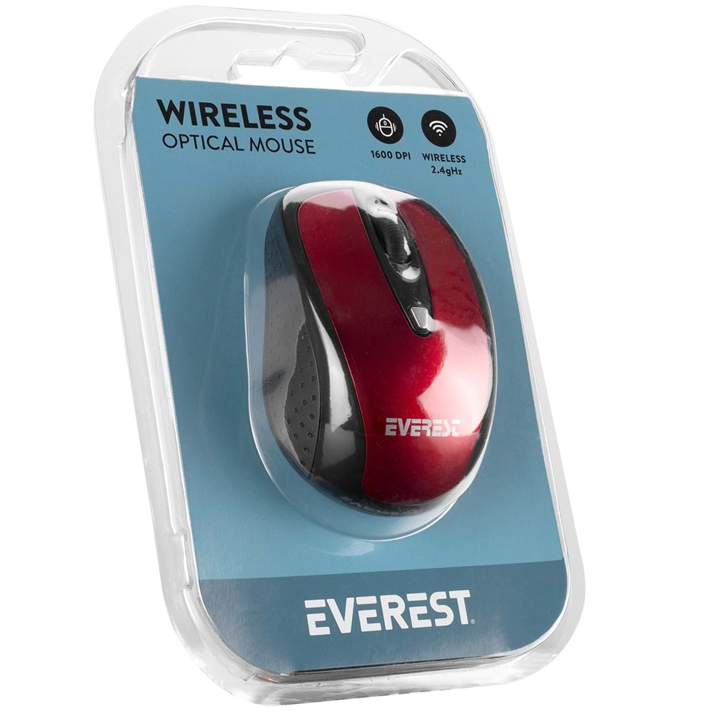 Everest SM-901 Kırmızı 2.4Ghz Optik Kablosuz Mouse