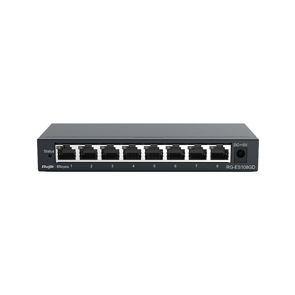 Reyee RG-ES108GD 8 Portlu, 10/100/1000 Gigabit, Tak Çalıştır Switch, Metal Kasa