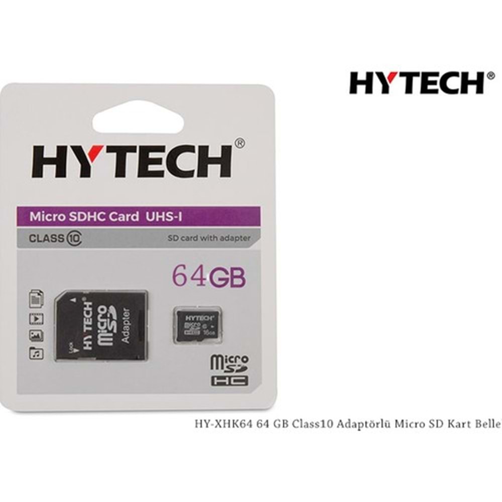 HYTECH HY-XHK64 64 GB Class10 Adaptörlü Micro SD Kart Bellek
