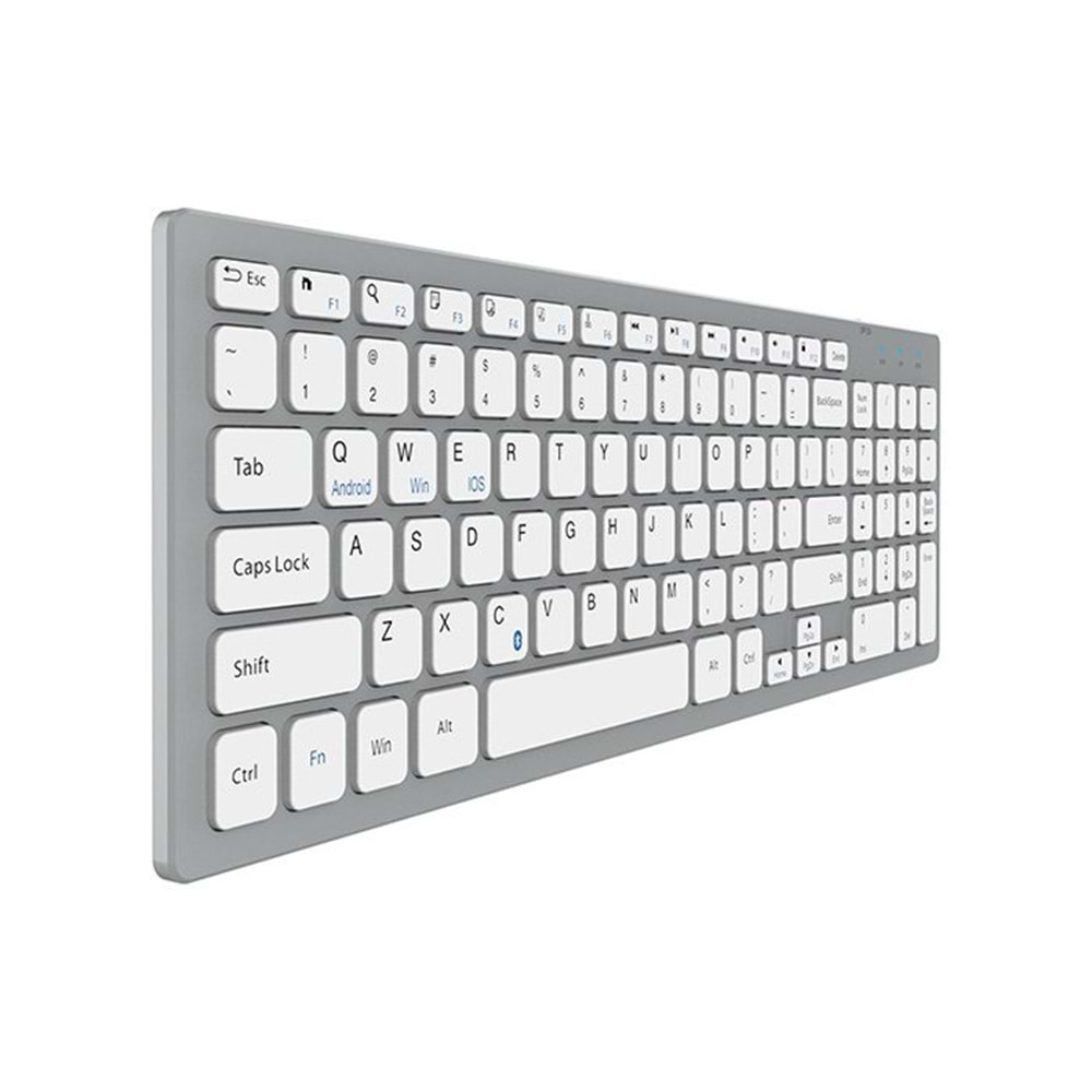 Everest KB-80W Beyaz/Gümüş 2.4Ghz Ultra İnce Q Mac/Win/Android/Ios Uyumlu Kablosuz klavye
