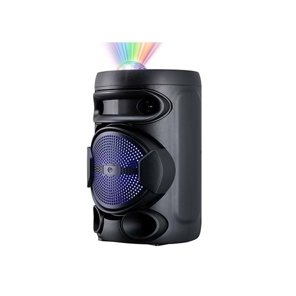 Mikado MD-602KP 3.7V 1500mAH Siyah Kablolu Mikrofon Toplantı Anfisi USB/FM/Bluetooth/TWS/RGB Ledli