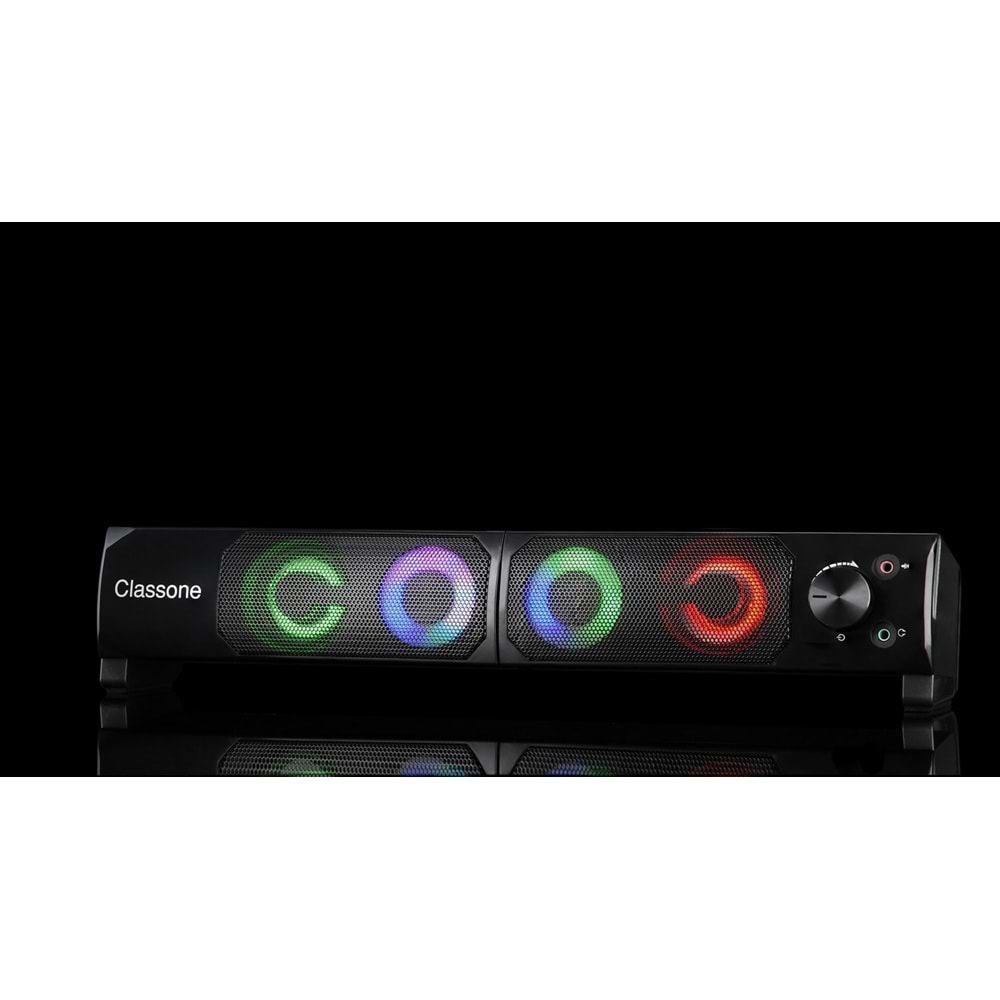Classone X3 Gaming Soundbar, RGB Hoparlör -Siyah