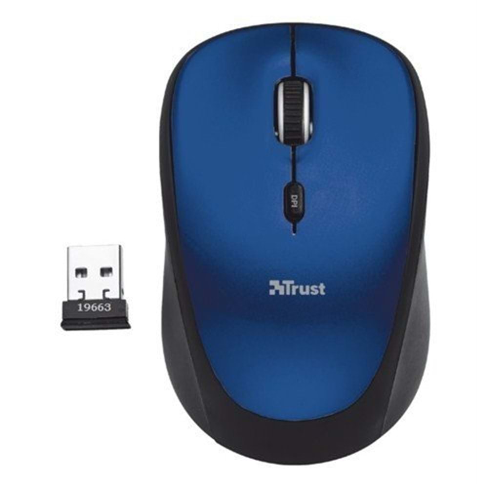 Trust YVI Siyah Mavi Kablosuz Mouse (MOU TRUST 19663)