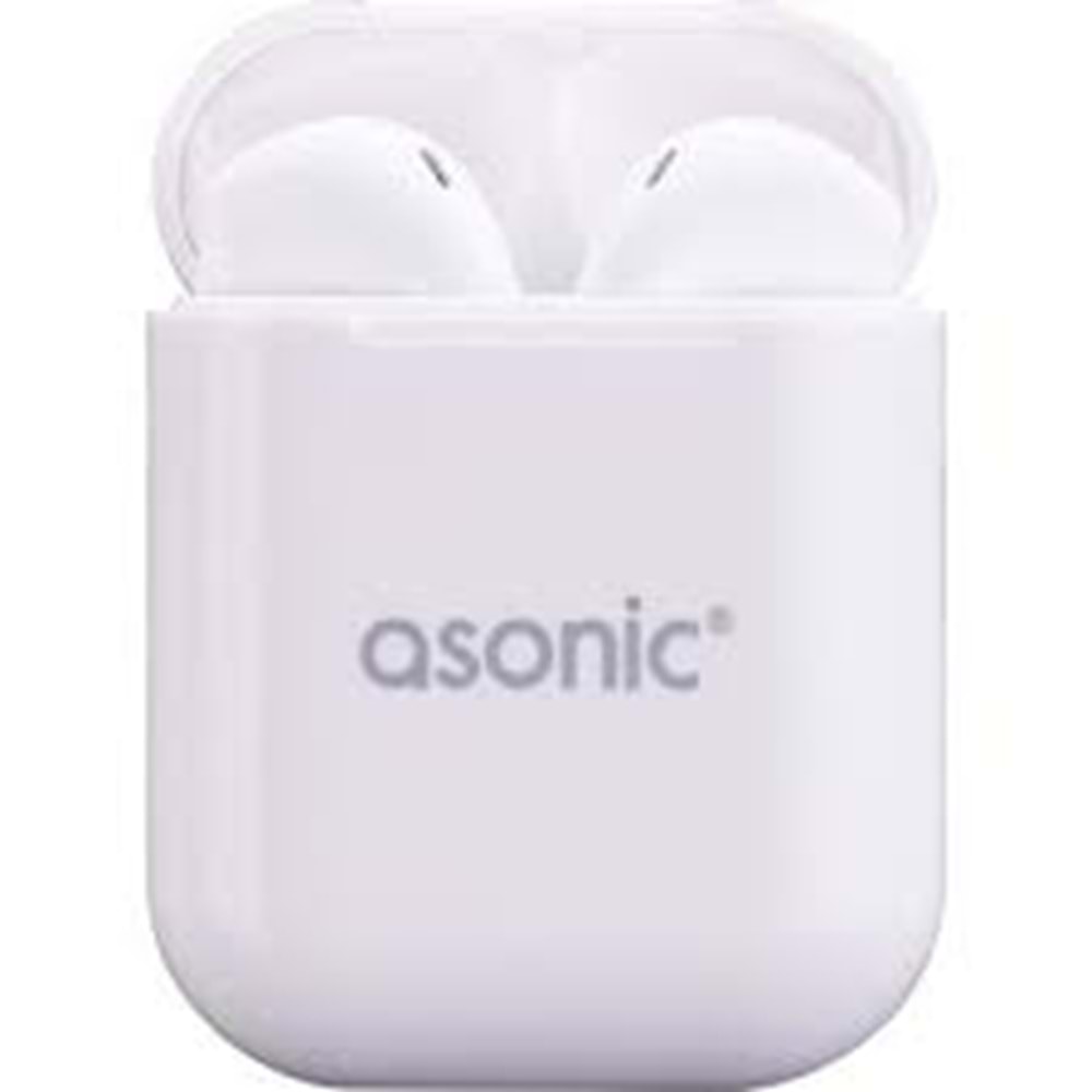 Asonic AS-TWS130 Beyaz Mobil Telefon Uyumlu Bluetooth TWS AirPods Mikrofonlu Kulaklık