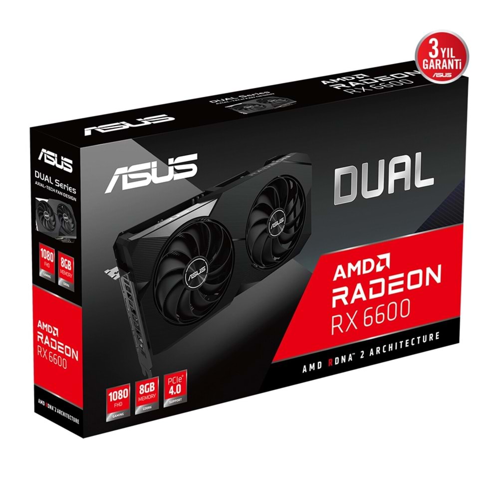 ASUS DUAL-RX6600-8G 8GB GDDR6 HDMI DP 128Bit