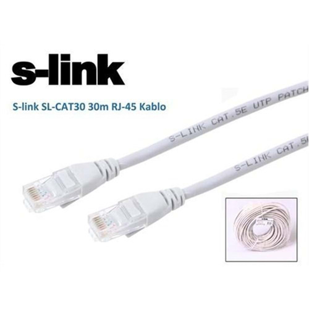S-link SL-CAT30 30m RJ-45 Cat5E Kablo