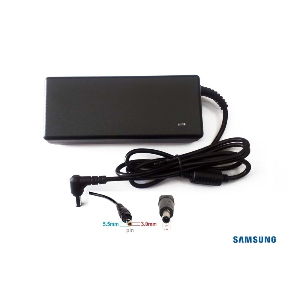 Compaxe CLS-474 Samsung Notebook Şarj Adaptörü...19V 4.74A 90W 5.5*3.0 İğneli Yuvarlak Uçlu Kolay Taşınır Tasarımlı Güvenli Hızlı Şarj Sağlayan Yüksek Verimli Samsung 19V 4.74A Adaptör