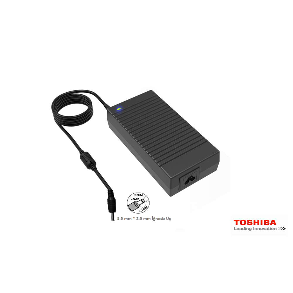 Compaxe CNT-402 Toshiba Şarj Aleti Toshiba 180W 19V 9.5A Adaptör...Yüksek Verimli İğnesiz Yuvarlak Uçlu Sağlam Kasa Tasarımlı Toshiba 19V 9.5A Adaptör