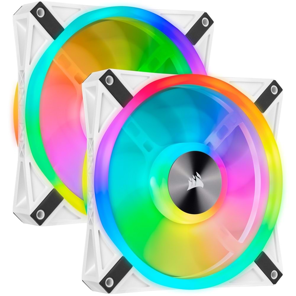 CORSAIR CO-9050106-WW QL140 RGB 140 MM DORT RGB RENK DONGULU BEYAZ PWM FAN LIGHTING NODE CORE KONTROLCU ILE BIRLIKTE 2 LI PAKET