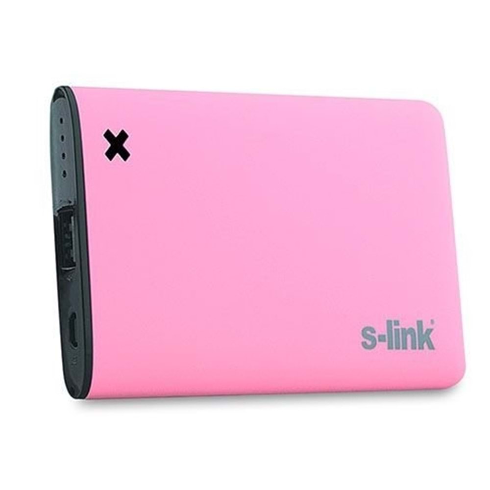 S-link IP-M42 4200mAh 2100MA Çıkış Pembe Powerbank Şarj Aleti Taşınabilir Pil Şarj Cihazı