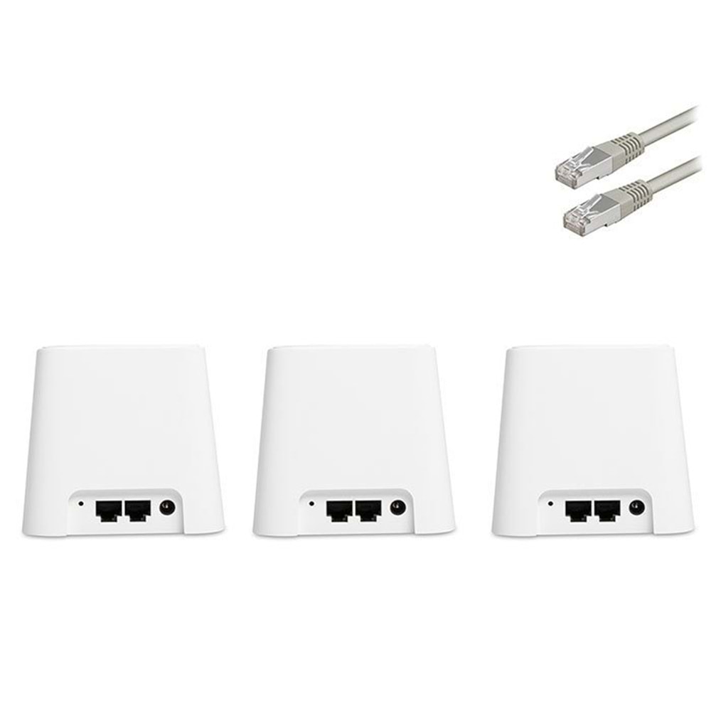 Everest FINIX MW3-3P Kablosuz Mesh WiFi AC1200 Dual Band Gigabit Router - 3'Lü