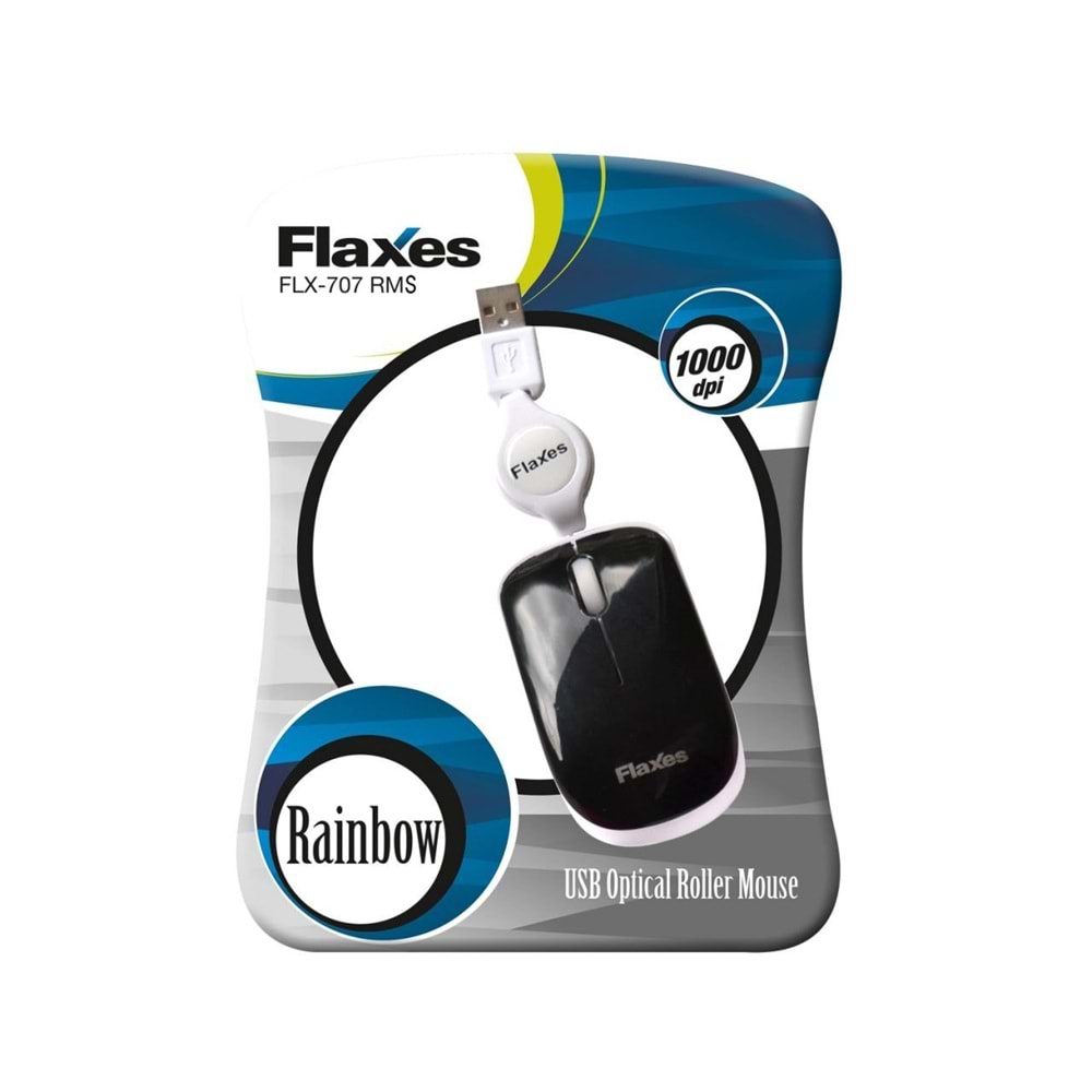 FLAXES FLX-707RMS USB MAKARALI MOUSE SİYAH *BLİSTER KUTU*