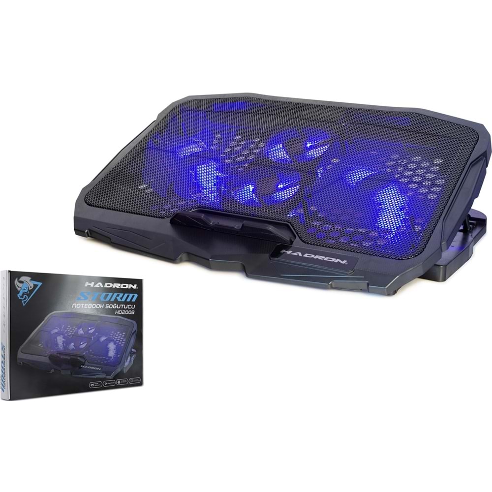 HADRON HD2008 NOTEBOOK SOĞUTUCU LEDLİ 4 FANLI YÜKSEKLİK KADEMELİ