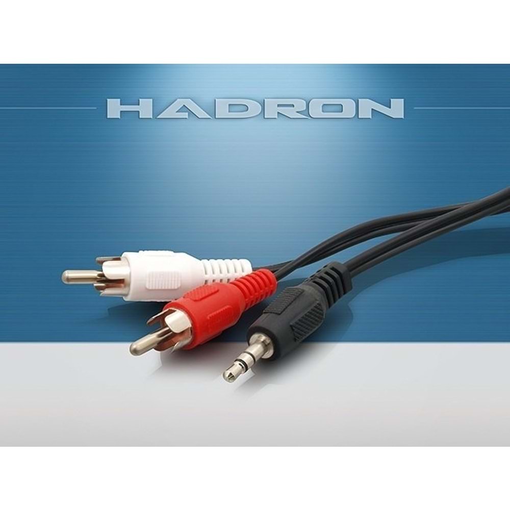 Hadron HD4250 Aux to 2 Rca Çevirici Kablo - 3 mt. Kablo 3.5 mm Aux Jak