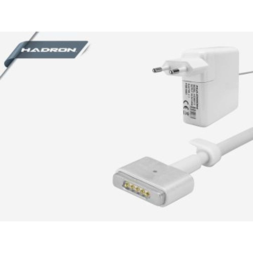 Hadron HD796 Apple Macbook Pro Adaptör - Apple 60W MagSafe 2 16.5V 3.65A T Type Adaptör