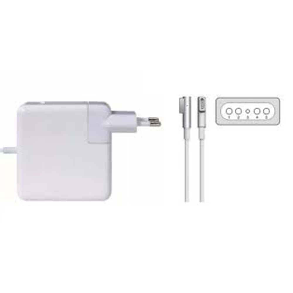 Hadron HD797 Apple Macbook Pro Adaptör - Apple 85W MagSafe 18.5V 4.60A L Type Adaptör