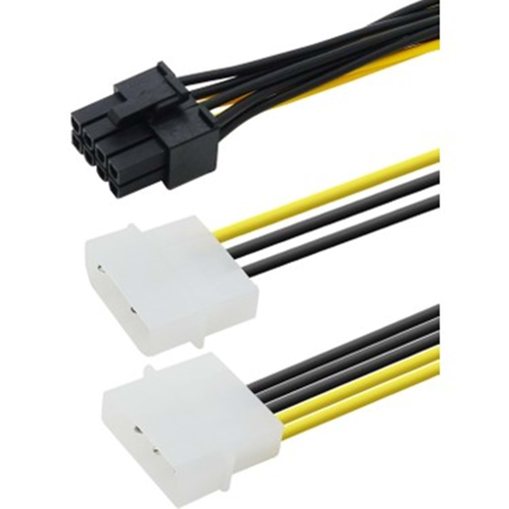 HADRON HDX5504 EKRAN KARTI SATA POWER KABLO POŞETLİ 8PIN SİYAH