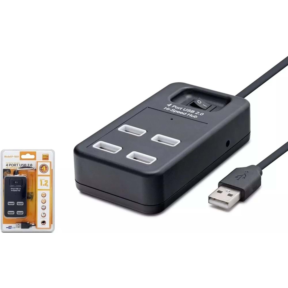 HADRON HDX7010 USB HUB 4PORT 1 ANAHTARLI 1TB SİYAH 480MBPS
