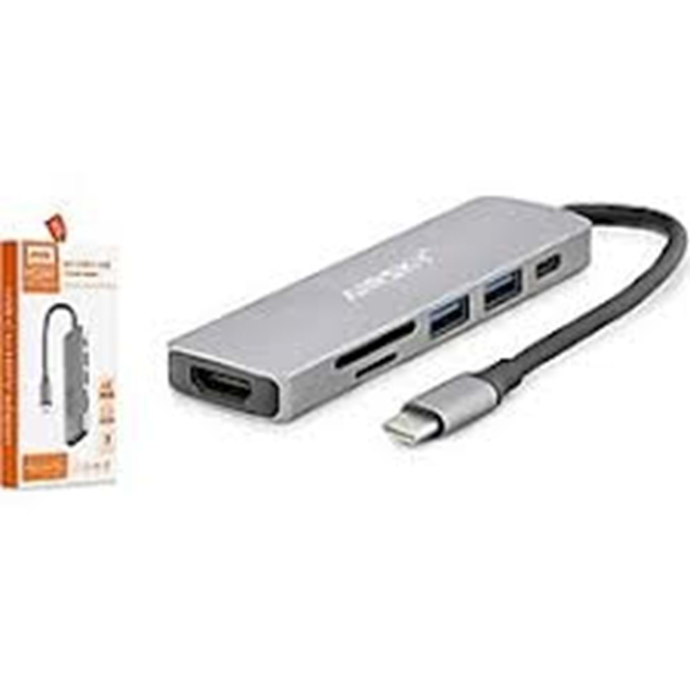 HADRON HDX7792 ÇEVİRİCİ TYPE-C TO 5 IN 1 HDTV 4K