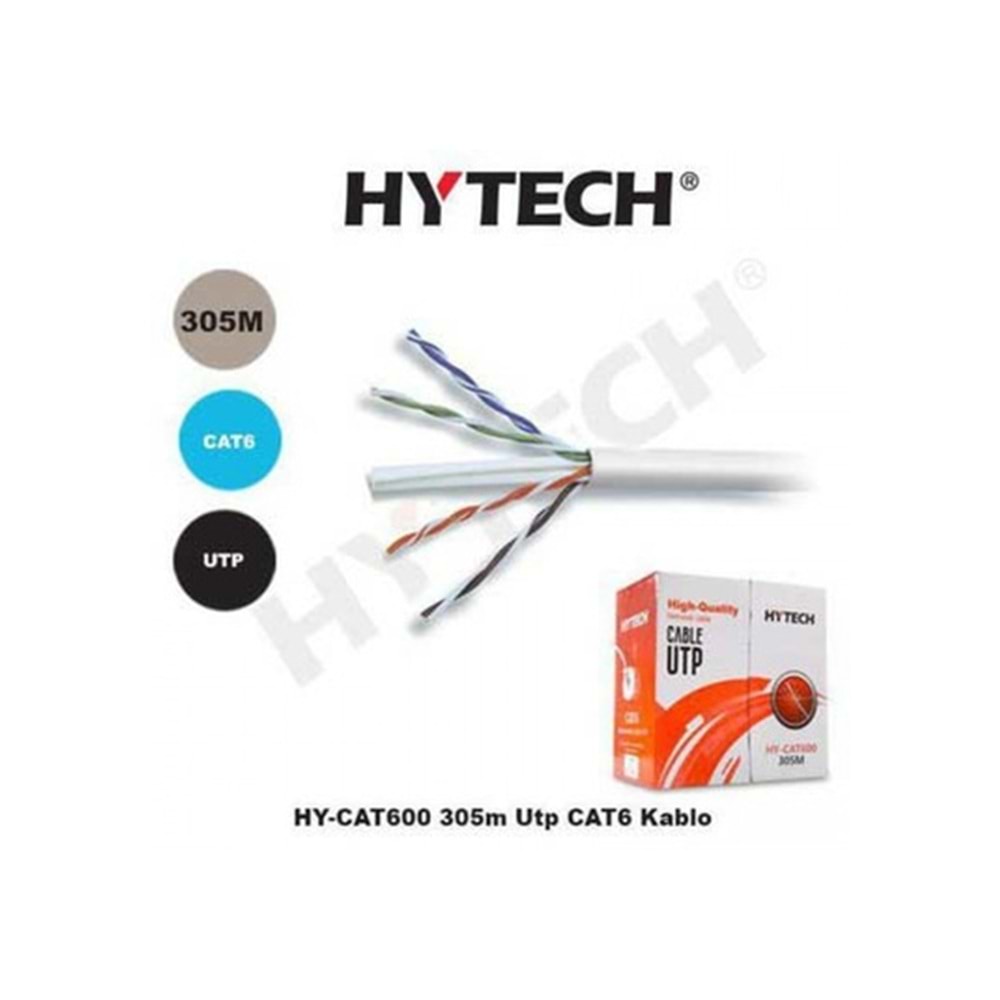 Hytech HY-CAT600 305m Gri Utp CAT6 Kablo