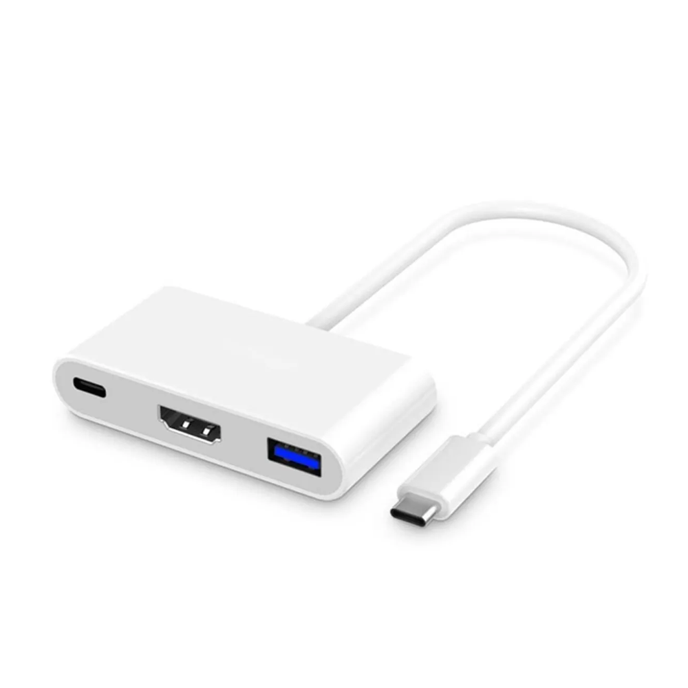 Hytech HY-USBC22 4 in 1 Type C to, PD+HDMI+VGA+USB3.0 Çevirici Hub Adaptör