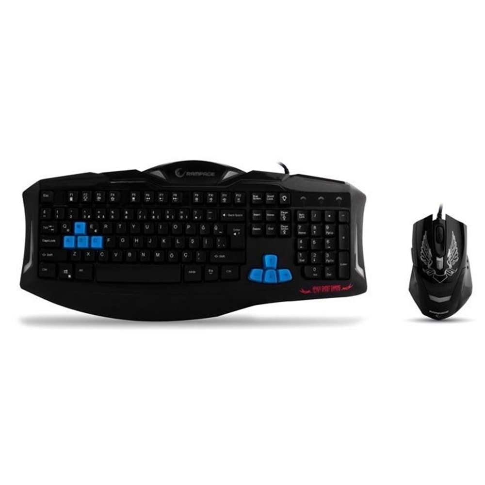 Rampage KM-R5 Siyah Usb 3 Farklı Ledli Gaming Q Multimedi Klavye + Mouse Set