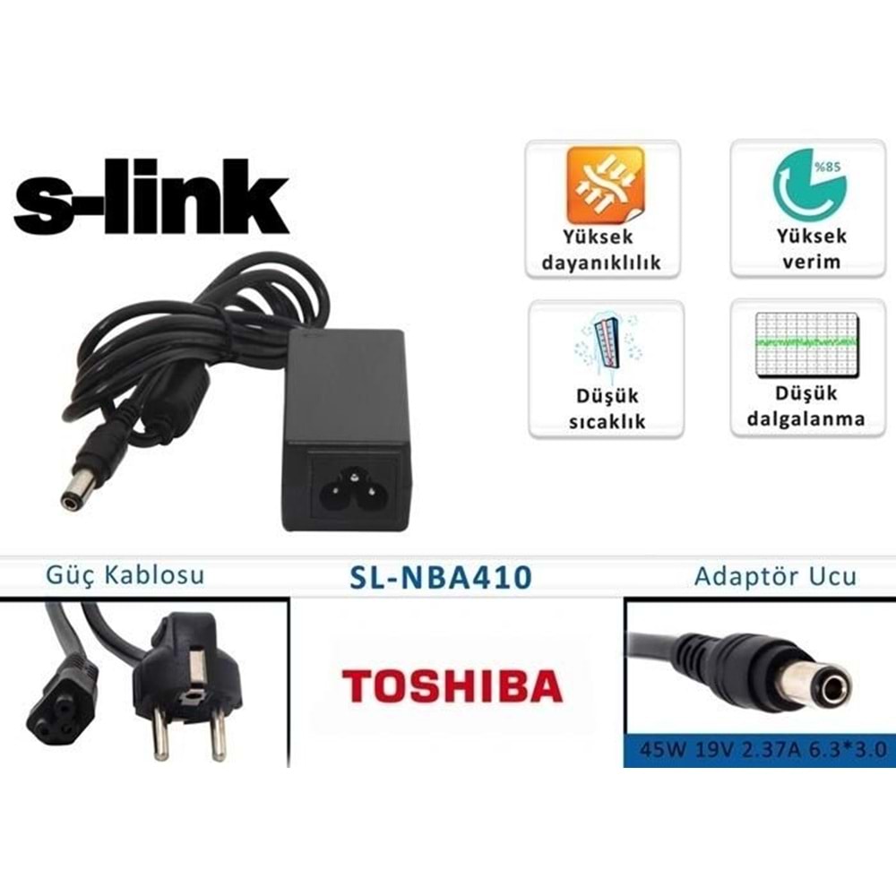S-link SL-NBA410 45W 19V 2.37A 6.3*3.0 Minibook Standart Girişli Adaptör