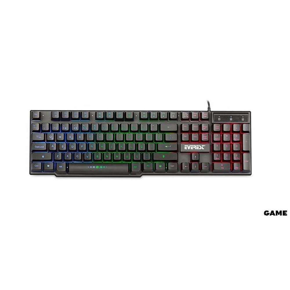 Everest KB-X88 BLAST Siyah USB Gökkuşağı Aydınlatmalı Q Oyuncu Klavyesi