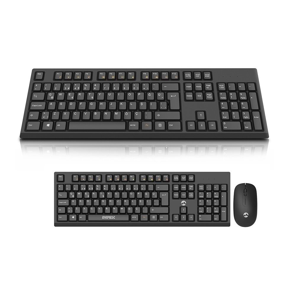 Everest KM-2510 Siyah Kablosuz Q Multimedia Klavye + Mouse Set