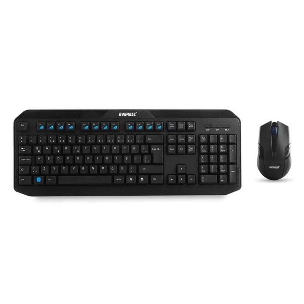 Everest KM-8000 Siyah Kablosuz Q Multimedia Klavye + Mouse Set
