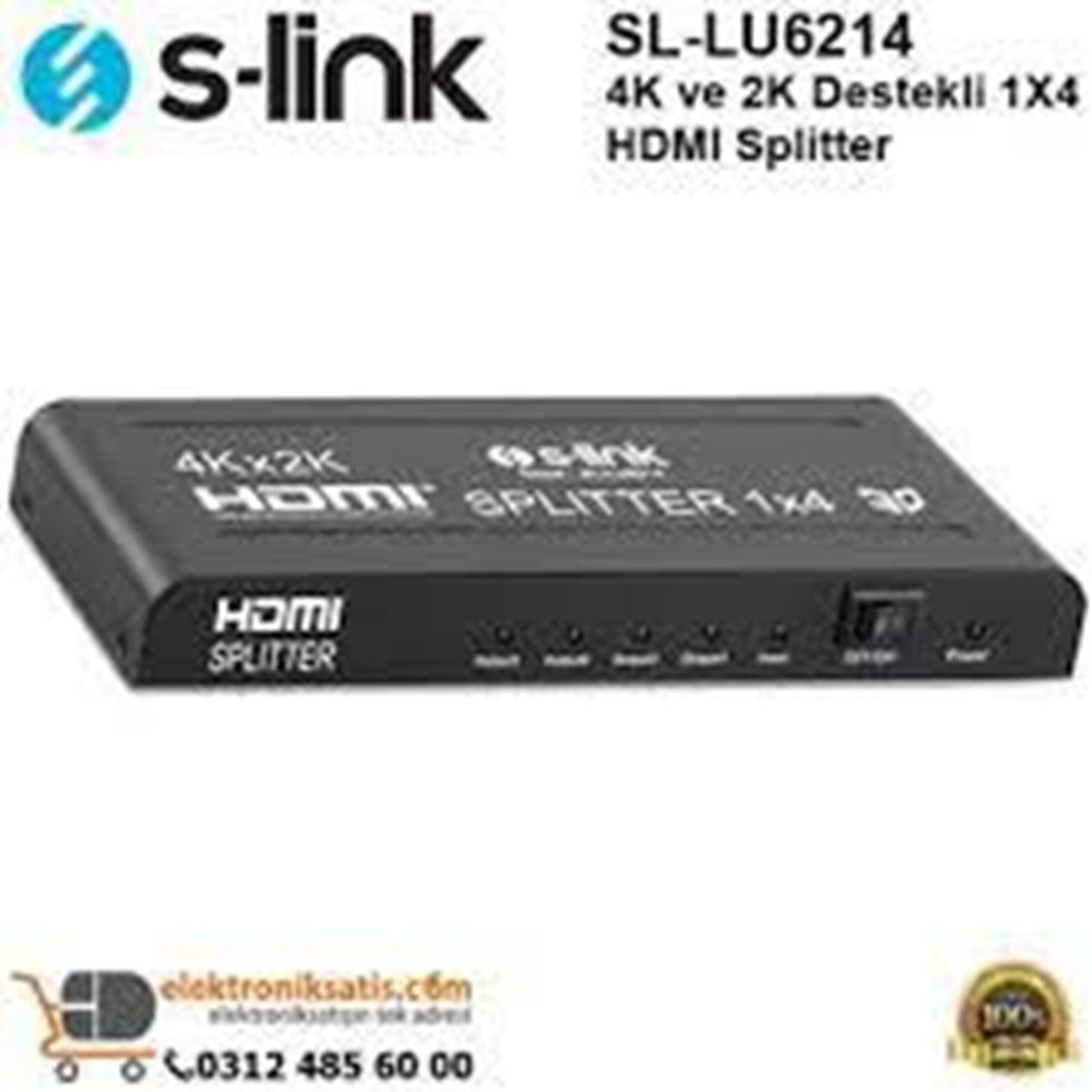 S-Link SL-LU6214 4 Port 4K*2K HDMI Splitter