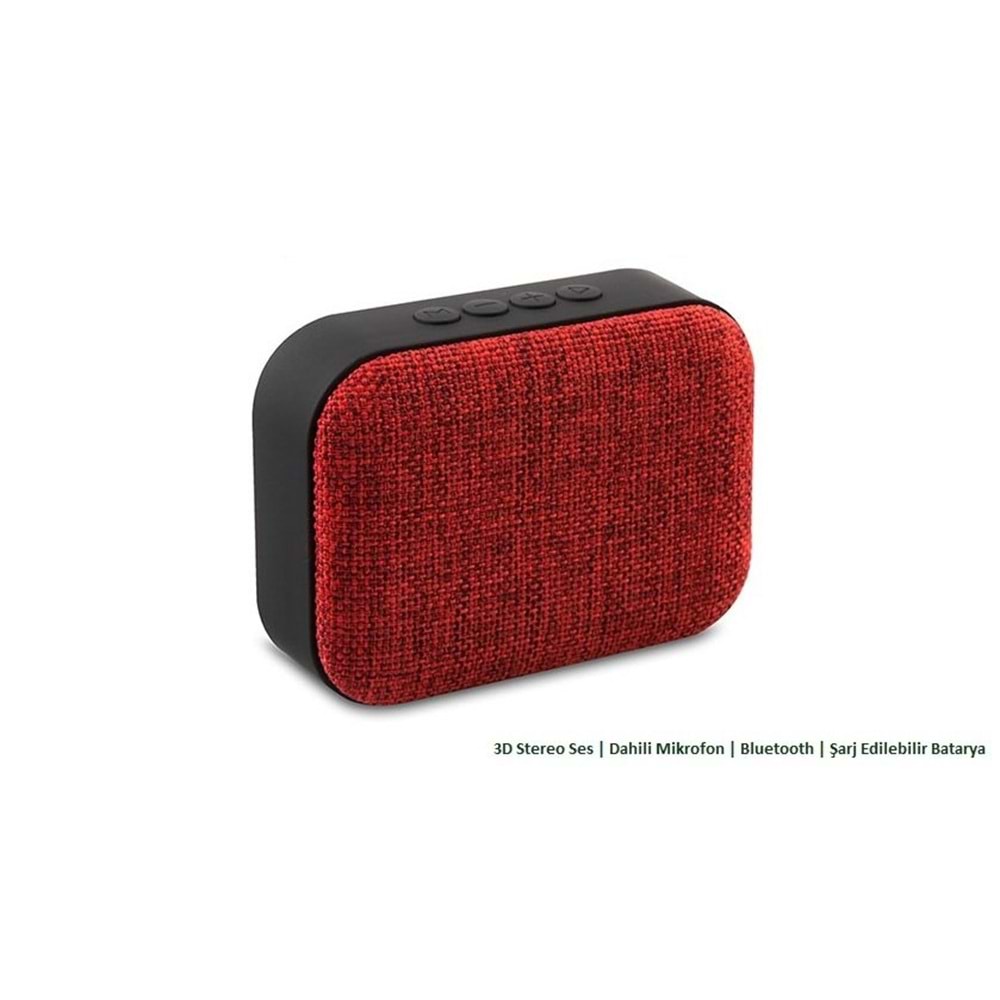 Mikado MD-BTX3 Kırmızı Bluetooth Speaker - 3D Stereo Ses Görüşme İçin Dahili Mikrofon