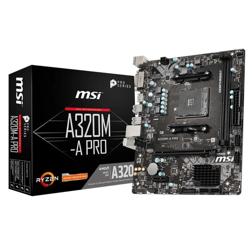 MSI A320M-A PRO A320 Socket AM4 AMD Ryzen™ DDR4 3200 MHz (O.C.) USB 3.1 Anakart